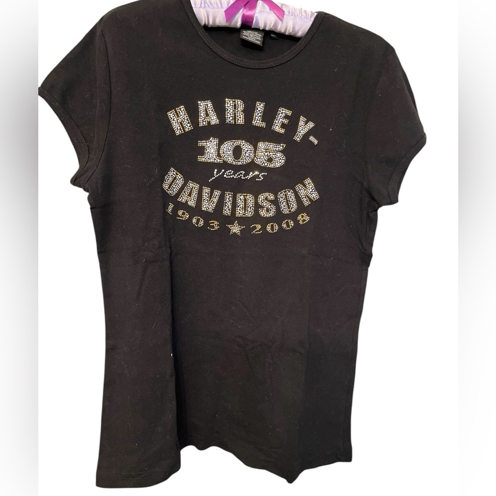 Harley - Davidson size XL black Rhinestone embellished tee